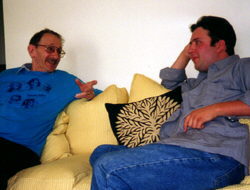 J.M. Spalding, Editor-in-Chief, with Philip Levine on his new couch